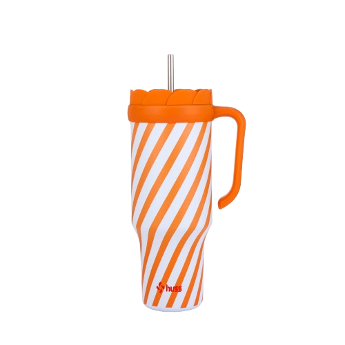 Orange Stripe Print
